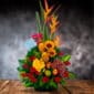 Arreglo Floral con Frutas Durio